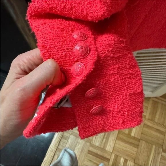 L'AGENCE Women's Vibrant Pink Textured Blazer - Picture 7 of 8